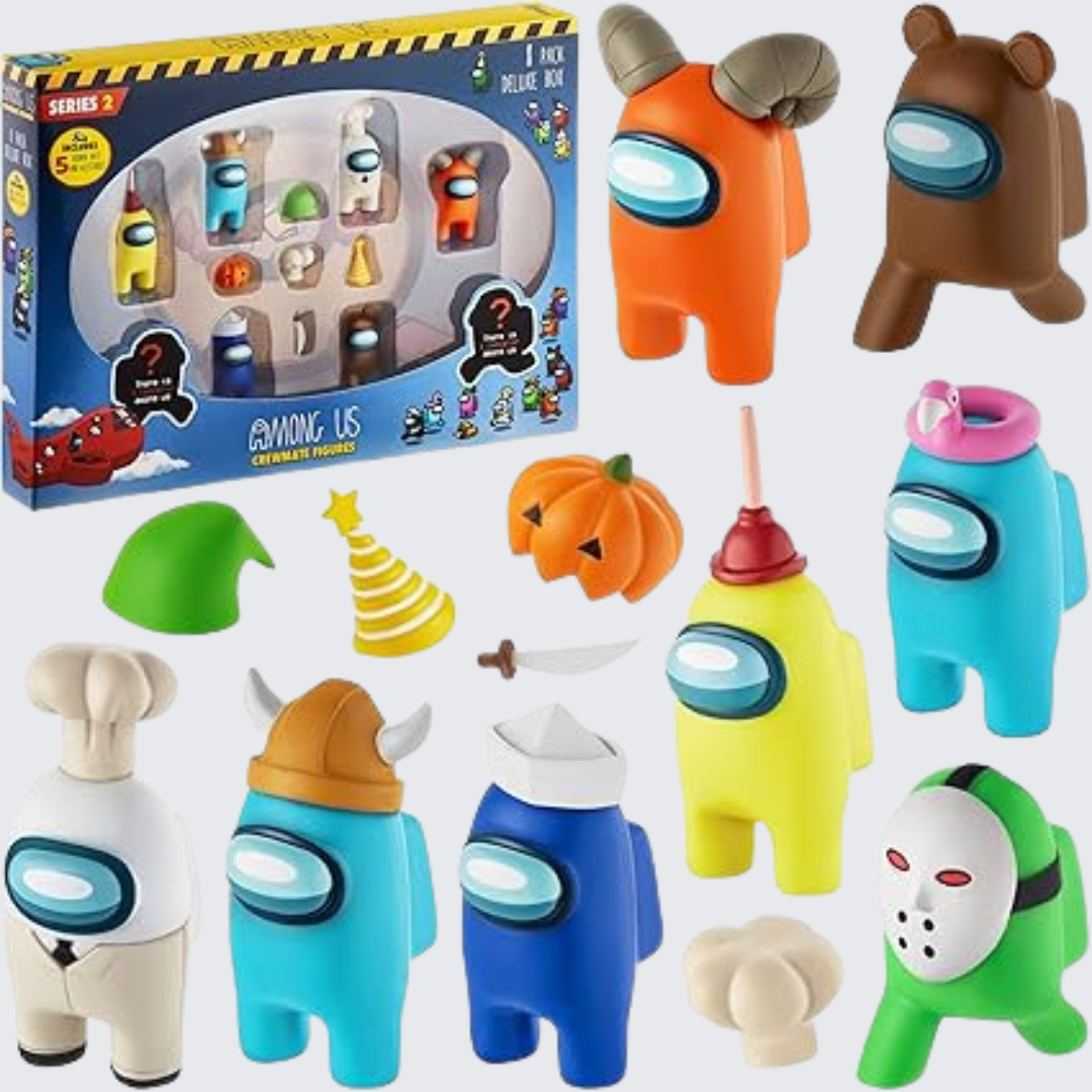 Among Us | Series 2 Crewmate Figures | 8 Pack Box V1 | Blue & White