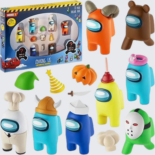 Among Us | Series 2 Crewmate Figures | 8 Pack Box V1 | Blue & White